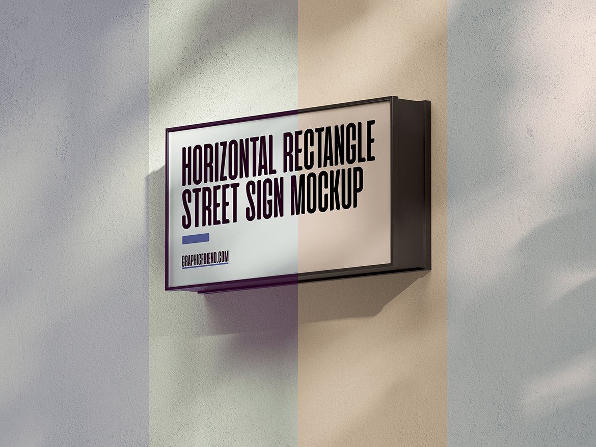 Horizontal Street Sign Mockup • graphicfriend.com